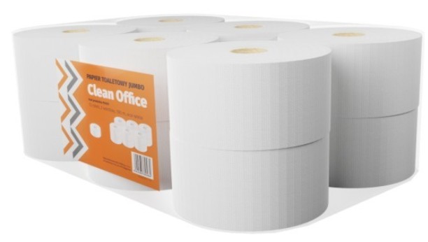 Papier toaletowy jumbo eco-white Clean Office 12 rolek | eazbiuro.pl | Odbierz szybko!