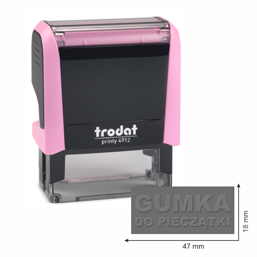 Trodat pieczątka 4912 obudowa pastelowa różowa 47 x 18 mm + wkładka tuszująca + gumka | eazbiuro.pl | Skorzystaj dziś!