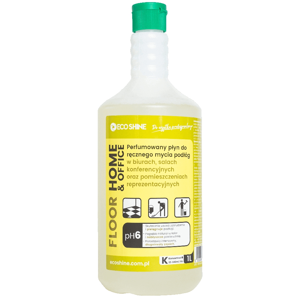 Eco Shine floor home & office 1l pieniący, zapachowy płyn do bieżącego mycia wszystkich rodzajów podłóg