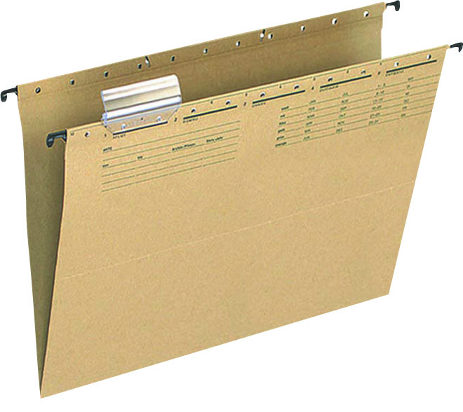 Teczka zawieszkowa Q-Connect, karton, A4, 250gsm, jasnobrązowa