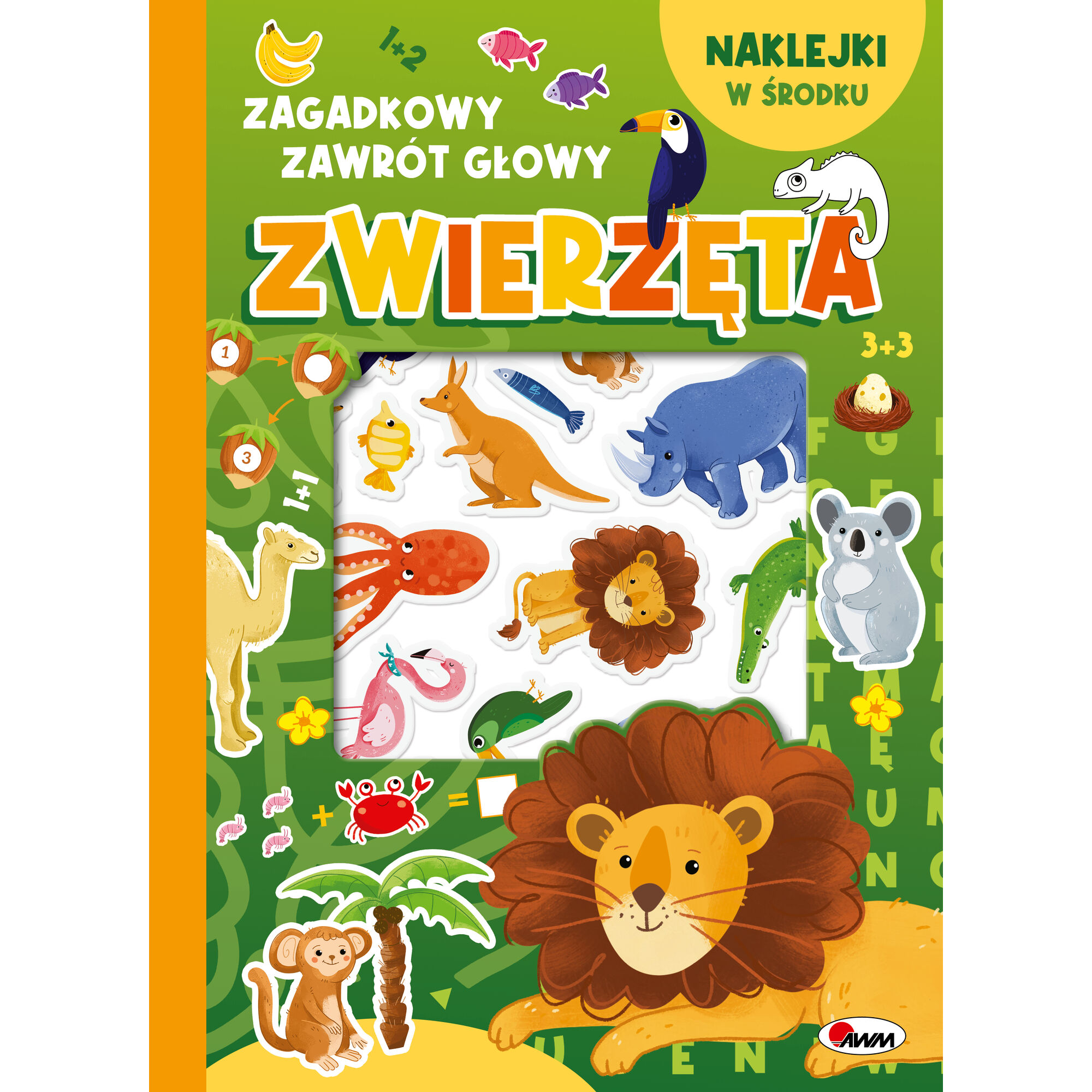 Zagadkowy zawrót głowy zwierzęta – książeczka aktywizująca | Nauka przez zabawę