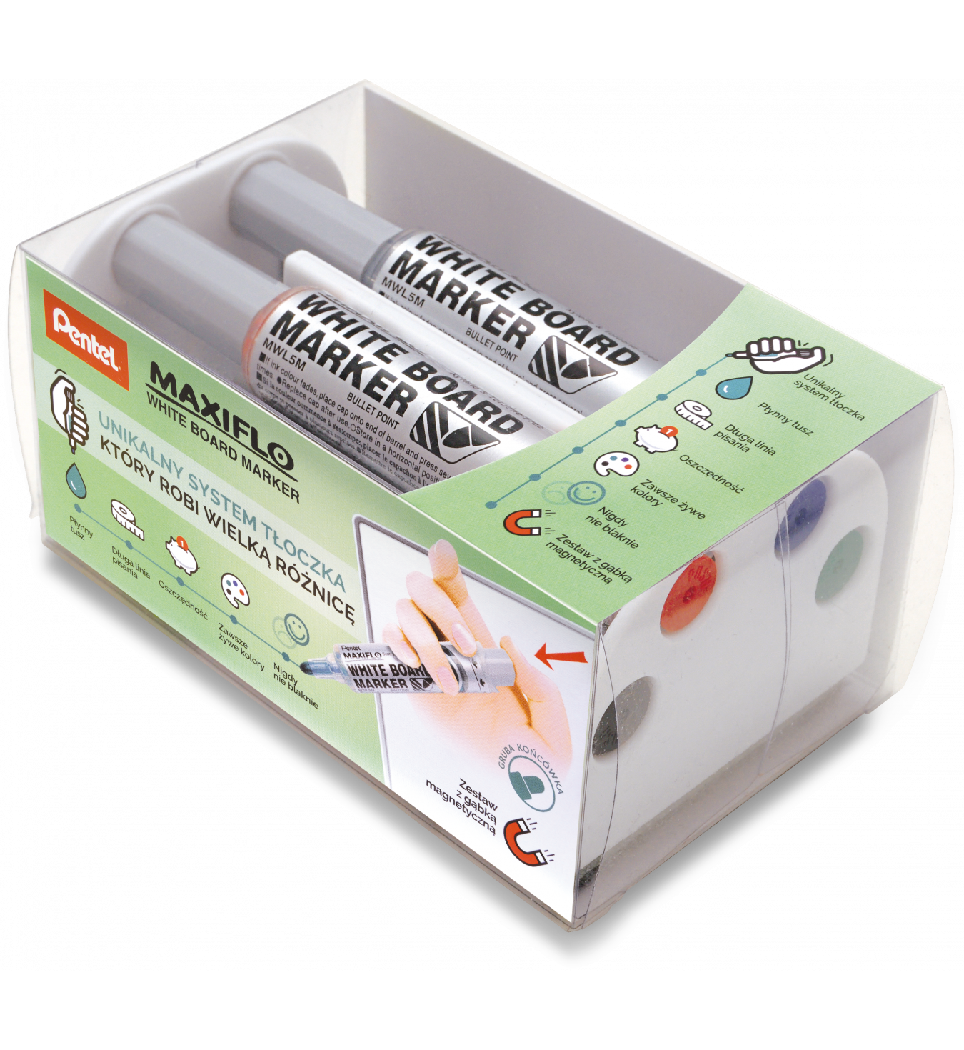 Marker do tablic suchocieralnych Pentel maxiflo mwl5 m 4 kolory | eazbiuro.pl | Zamów już dziś!
