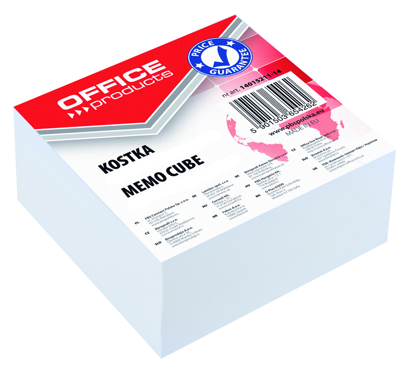 Kostka papier biala 85x85x40mm klejona