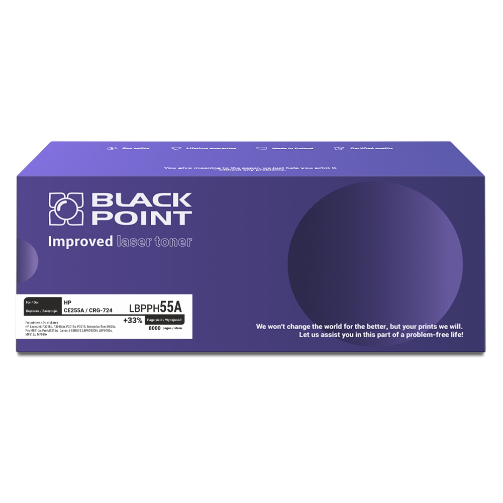 Toner Black Point HP ce255a - lBlack Pointph55a Toner Black Point HP ce255a - lBlack Pointph55a