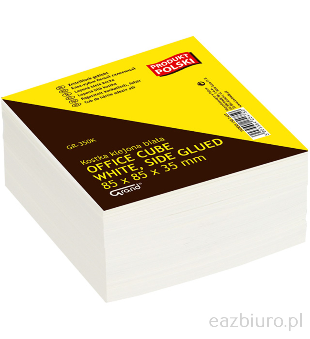 Kostka biała klejona 85x85x35 mm | eazbiuro.pl | Skorzystaj z rabatu!