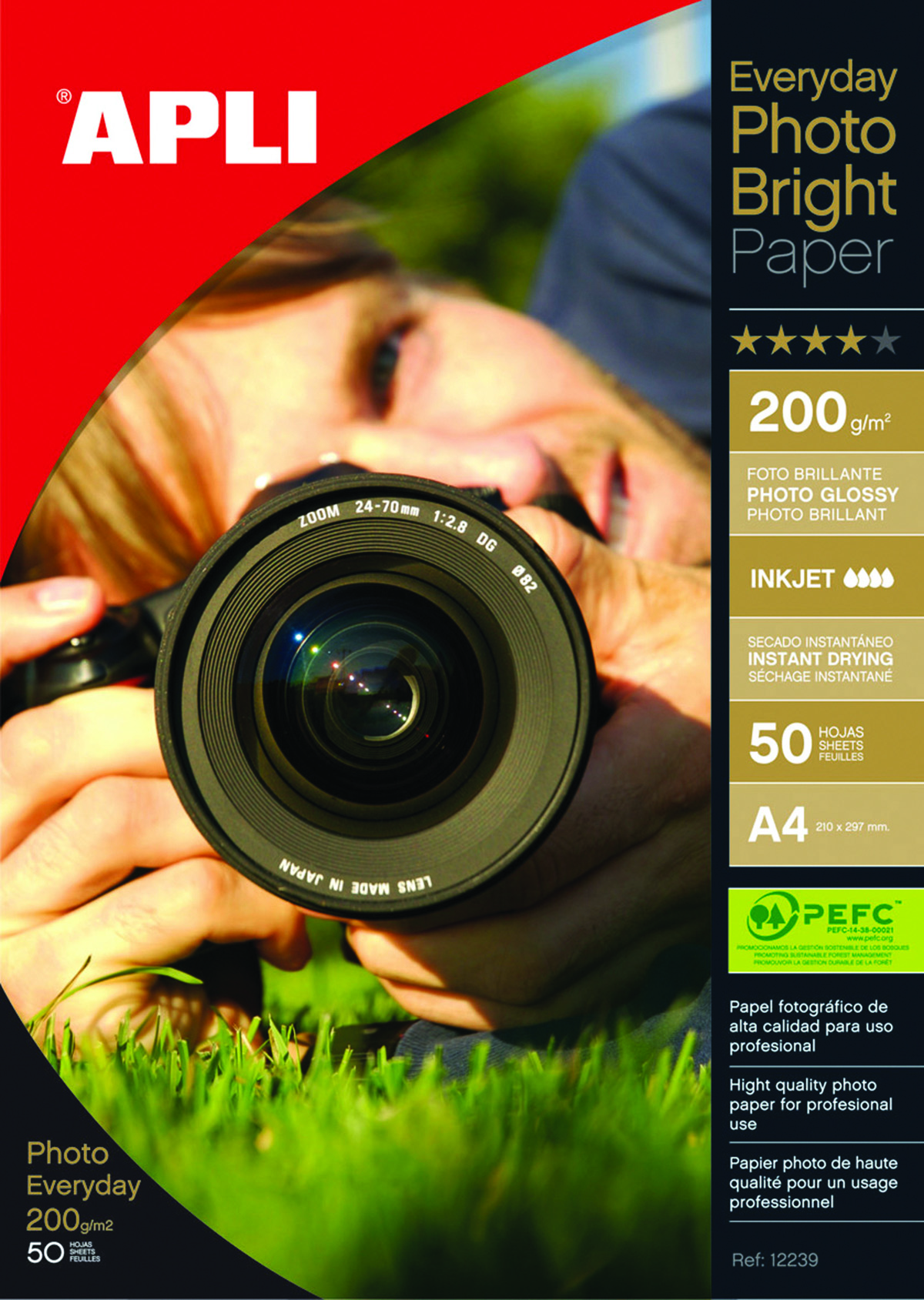 Papier fotograficzny Apli everyday photo paper, A4, 200gsm, błyszczący, 50 arkuszy Papier fotograficzny Apli everyday photo paper, A4, 200gsm, błyszczący, 50 arkuszy