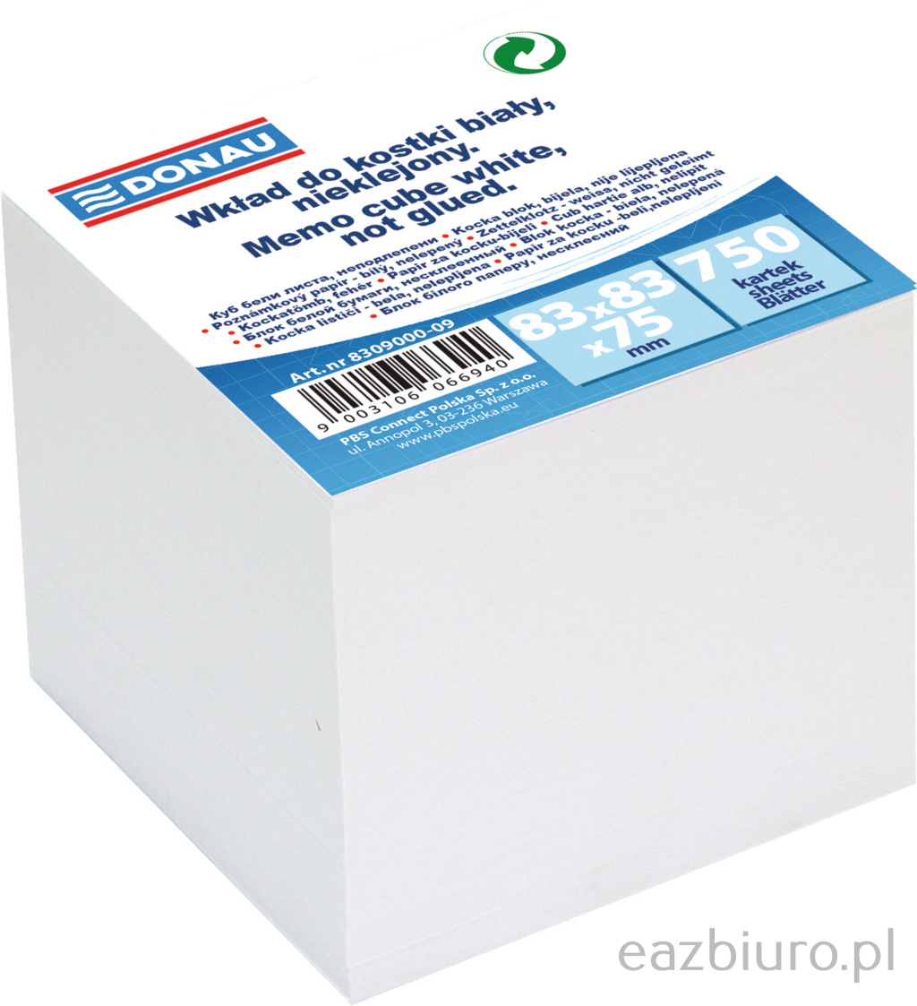 Kostka Donau biała nieklejona 83x83x75 mm | eazbiuro.pl | Kup online!