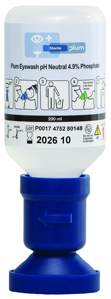 Płyn do oczu PLUM pH Neutral, z ergonomiczną nakładką na oko, 200ml Płyn do oczu PLUM pH Neutral, z ergonomiczną nakładką na oko, 200ml