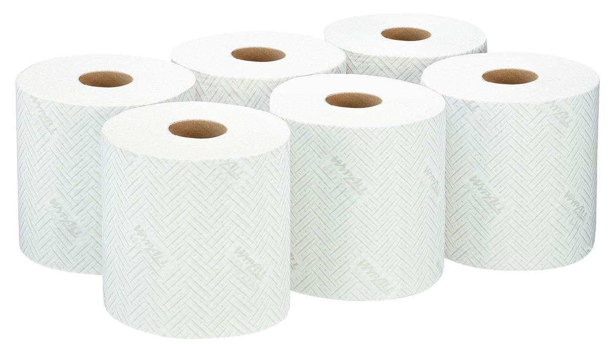 Ręcznik papierowy WYPALL L20 General Clean, centralne odwijanie, 2-warstwowy, 6 rolek x 550 listków, biały
