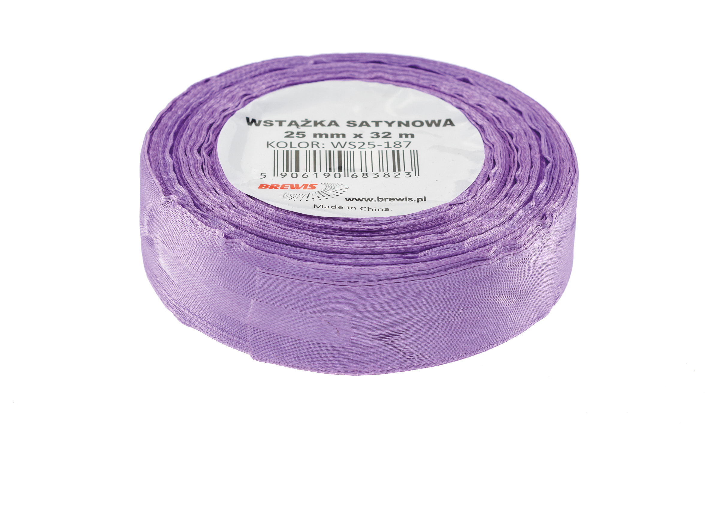 Wstążka Brewis satynowa 25 mm 32 m jasno-fioletowy | eazbiuro.pl | Zamów rozsądnie!