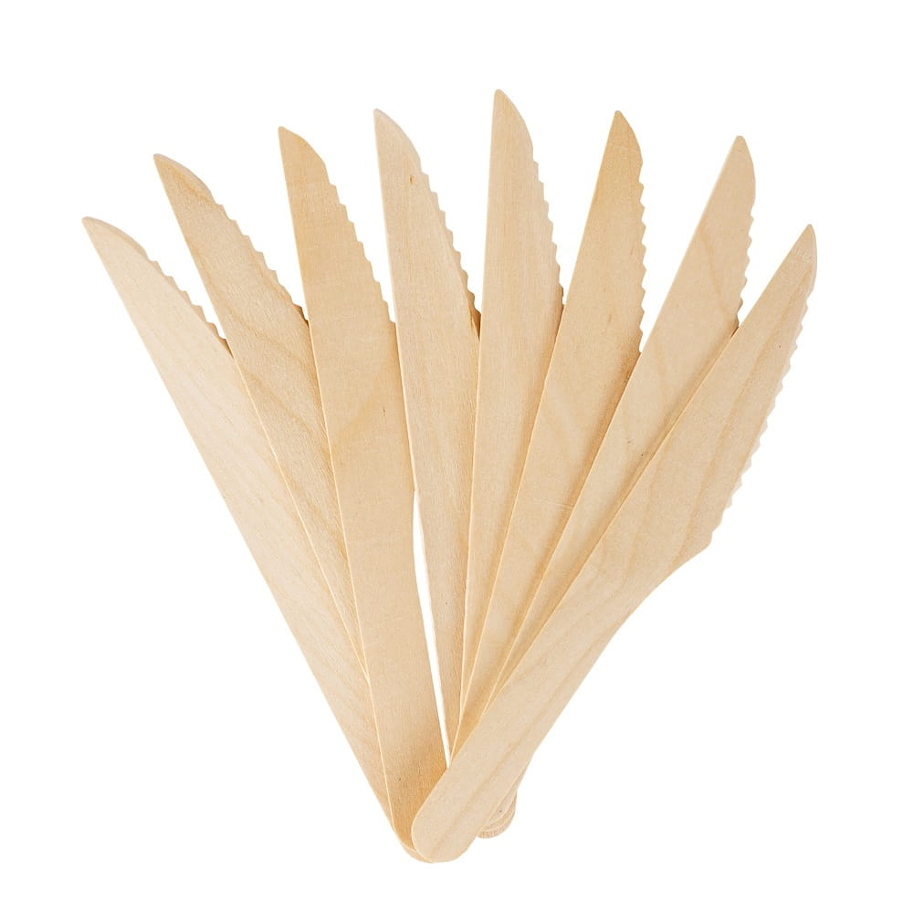 Nóż bio drewniany 165 mm zestaw 100 sztuk | eazbiuro.pl | Zamów natychmiast!