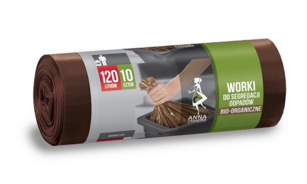 Worki do segregacji odpadów Anna Zaradna, bio, 120 l, 10 szt., brązowe, brązowy Worki do segregacji odpadów Anna Zaradna, bio, 120 l, 10 szt., brązowe, brązowy