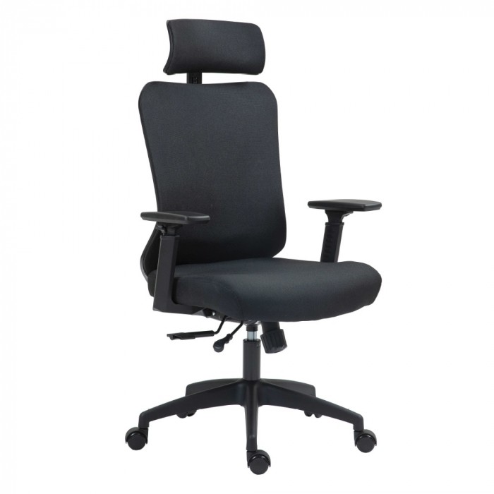 Krzesło obrotowe fotel ergonomiczny tapicerowany Ergobit czarny