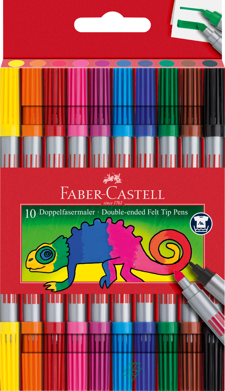 Flamastry dwustronne etui 10 kol. Faber-Castell Flamastry dwustronne etui 10 kol. Faber-Castell