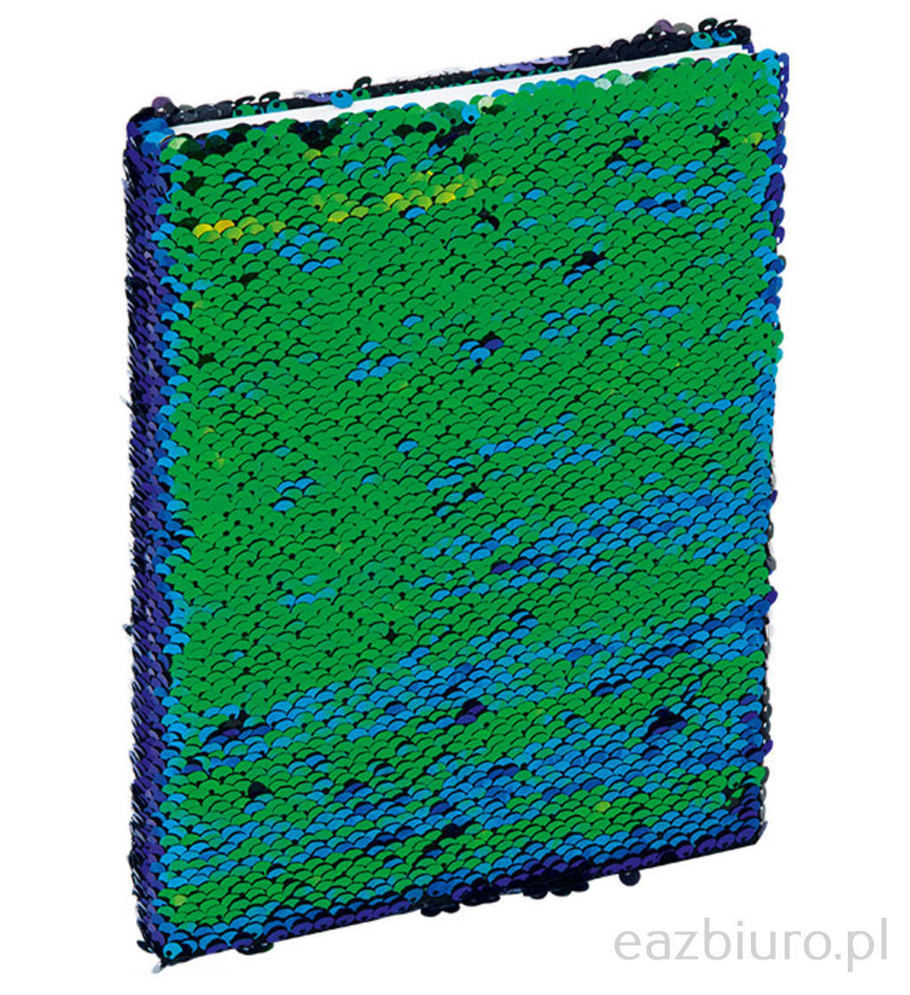 Notatnik z cekinami Grand zielono czarny A5/96 kartek 80gm - linia | eazbiuro.pl | Nie czekaj!