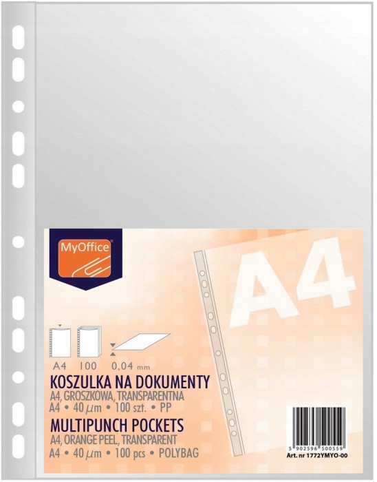 Koszulka na dokumenty Myoffice, A4/100 szt.groszko