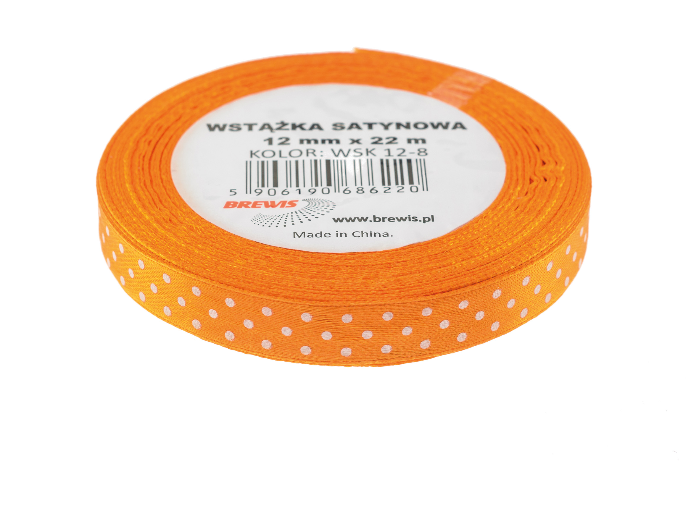 Wstążka Brewis kropki 12 mm 22 m pomarańczowa ciemna | eazbiuro.pl | Kup już teraz!