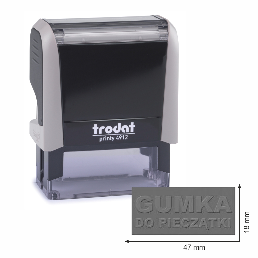 Trodat pieczątka 4912 obudowa szara 47 x 18 mm + wkładka tuszująca + gumka | eazbiuro.pl | Kup skutecznie!