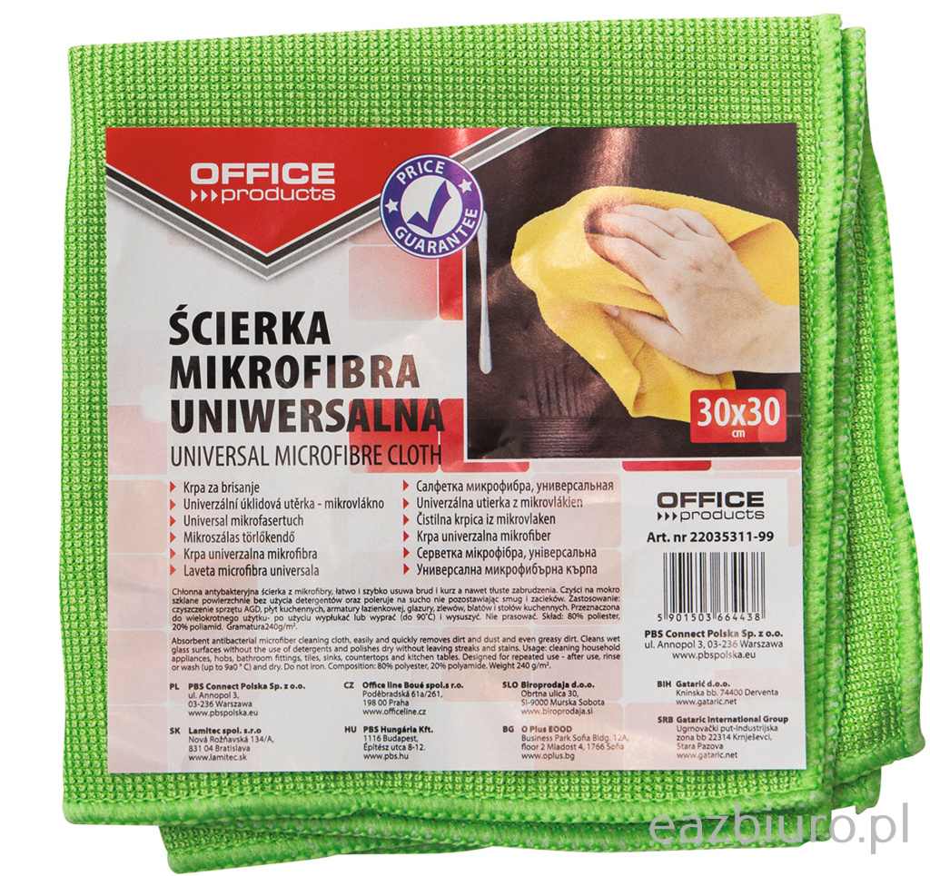 Ścierka uniwersalna Office Products, mikrofibra, 240g/mkg, 30x30cm