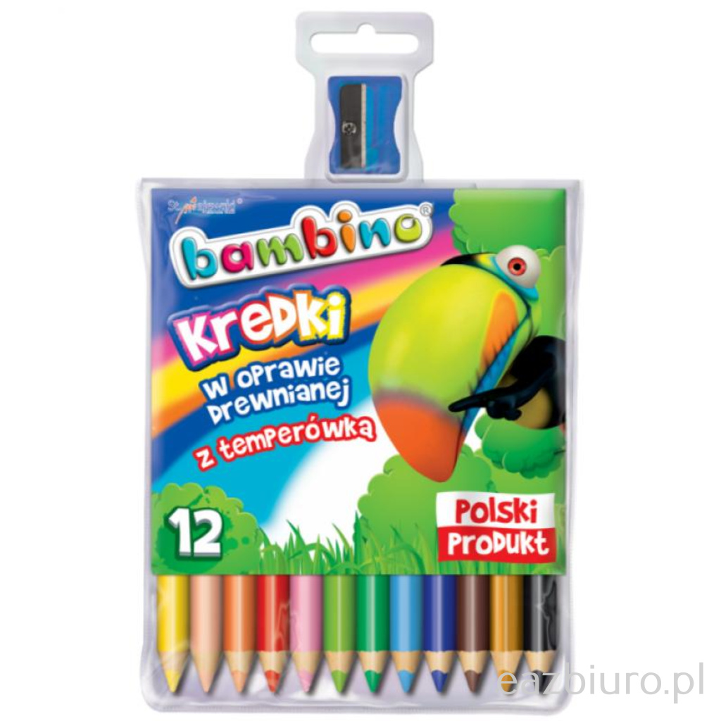 Kredki Bambino 12 kolorów drewniane | eazbiuro.pl | Kup teraz!