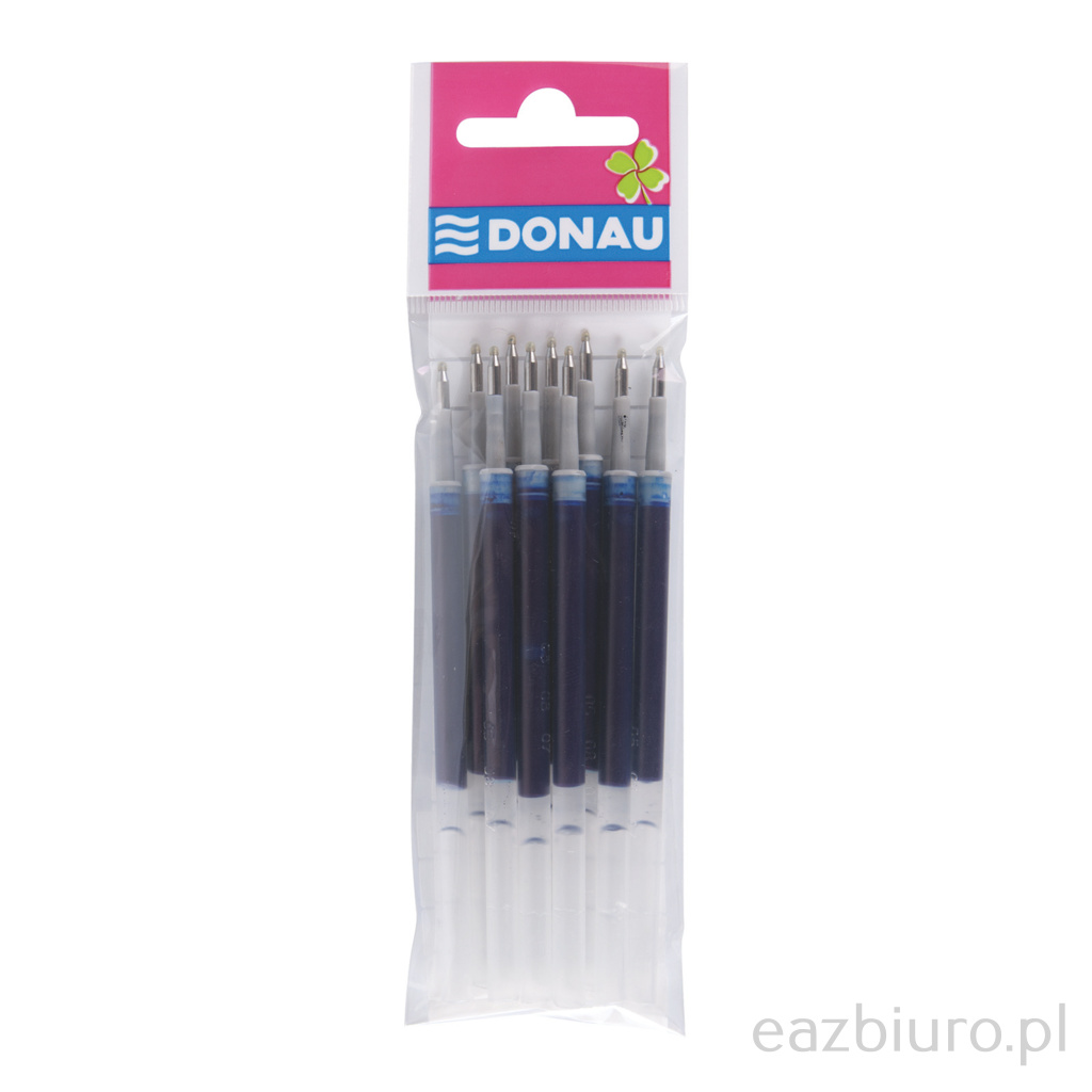 Wkład do długopisu automatycznego żel. Donau z wodoodpornym tuszem 0,5mm, 10szt., niebieski