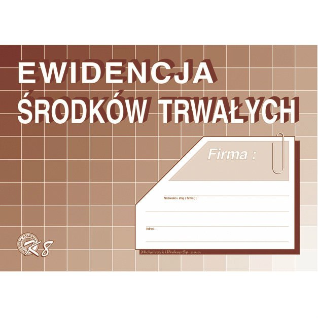Druk ewidencja środków trwałych A5 | eazbiuro.pl | Kup z dostawą!