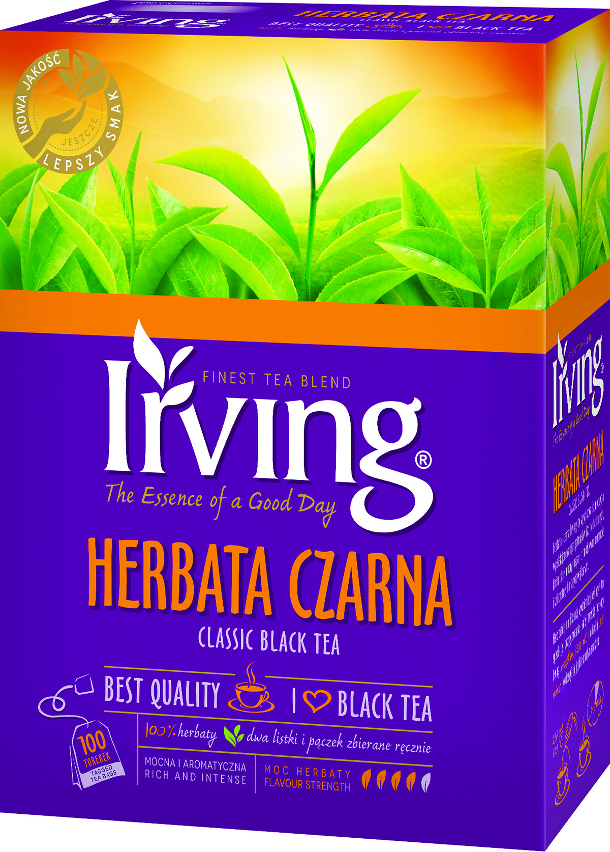 Herbata Irving, czarna, 100 kopert, z zawieszką
