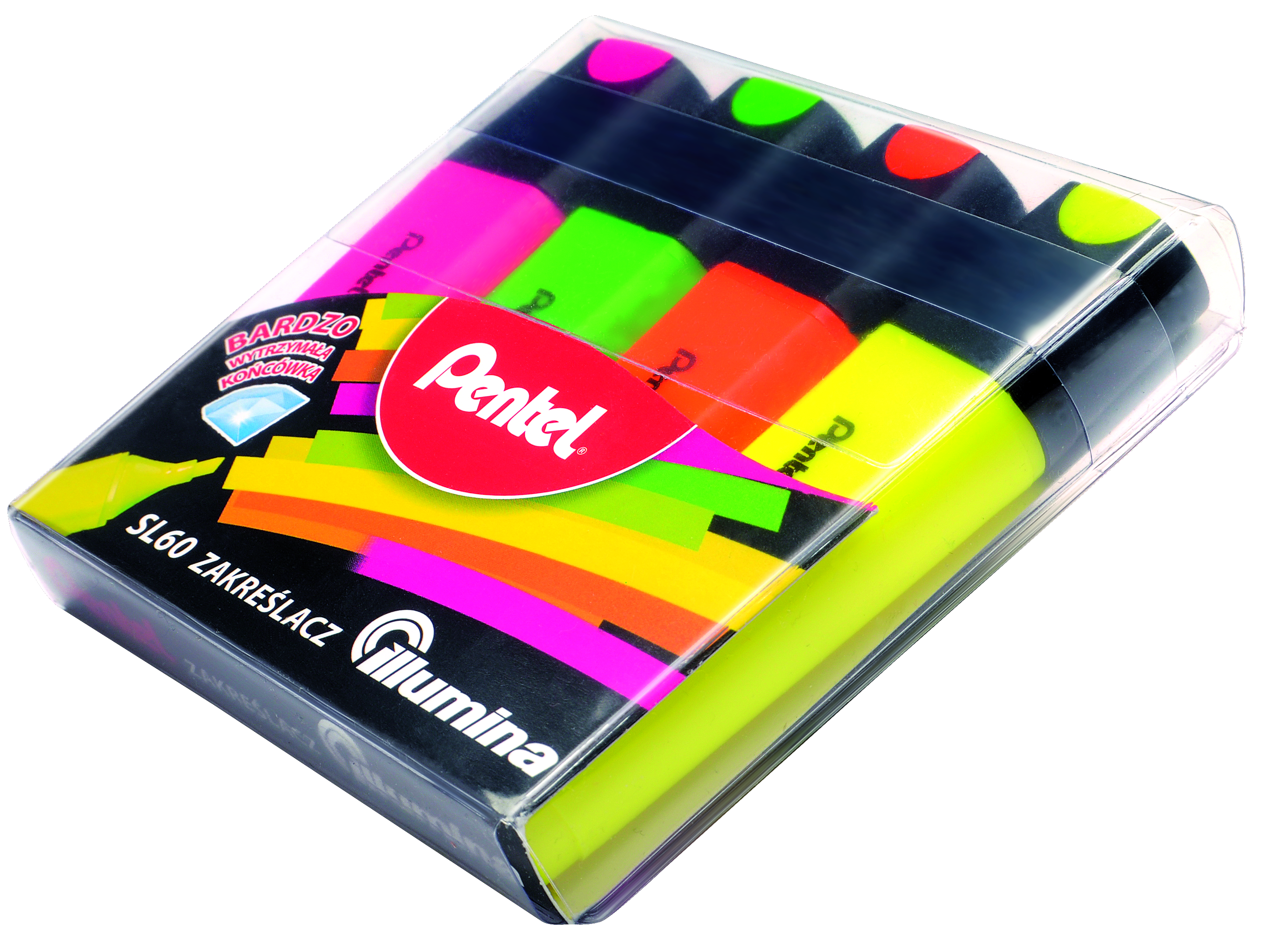 Zakreślacze Pentel SL60 zestaw 4 kolorów | eazbiuro.pl | Odbierz szybko!