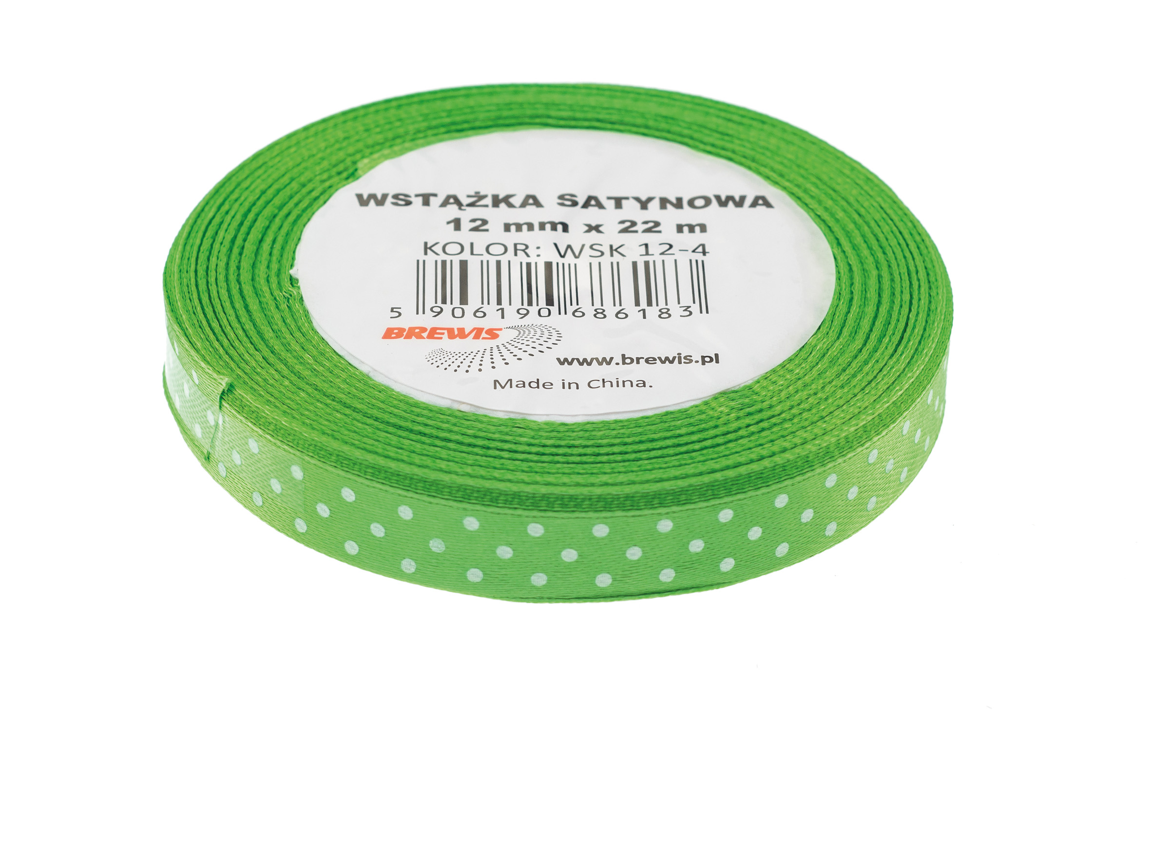 Wstążka Brewis kropki 12 mm 22 m zielona jasna | eazbiuro.pl | Kup pewnie!