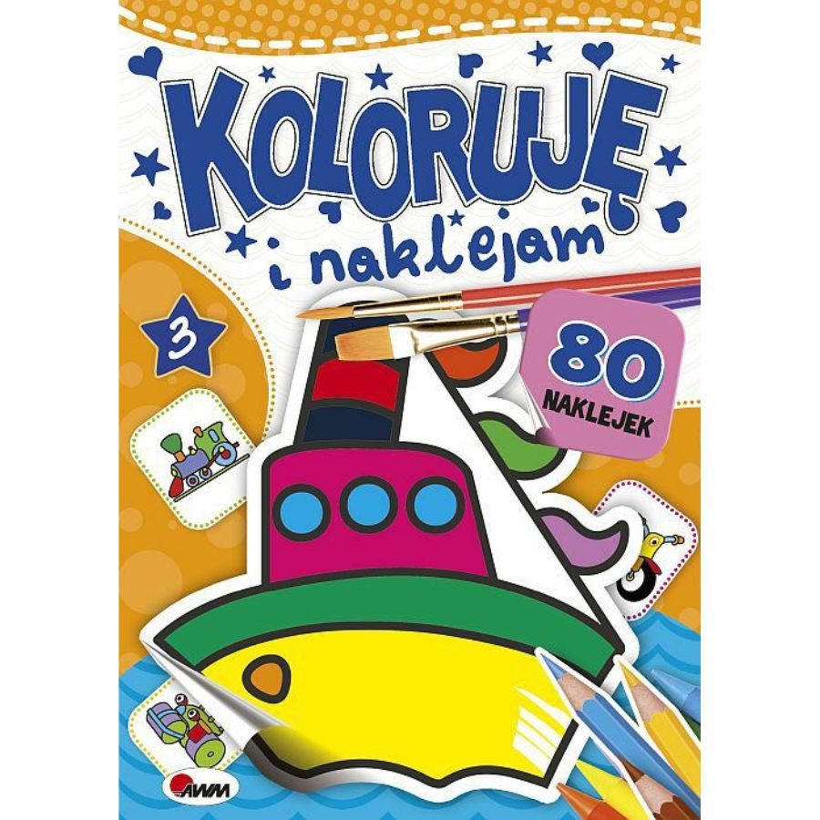 Koloruję i naklejam 3/gm – kolorowanka dla dzieci | Nauka przez zabawę Koloruję i naklejam 3/gm – kolorowanka dla dzieci | Nauka przez zabawę