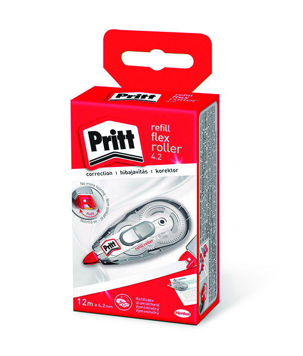 Korektor w taśmie pritt refill flex, myszka, 4,2mm x 12m, pudełko, zawieszka