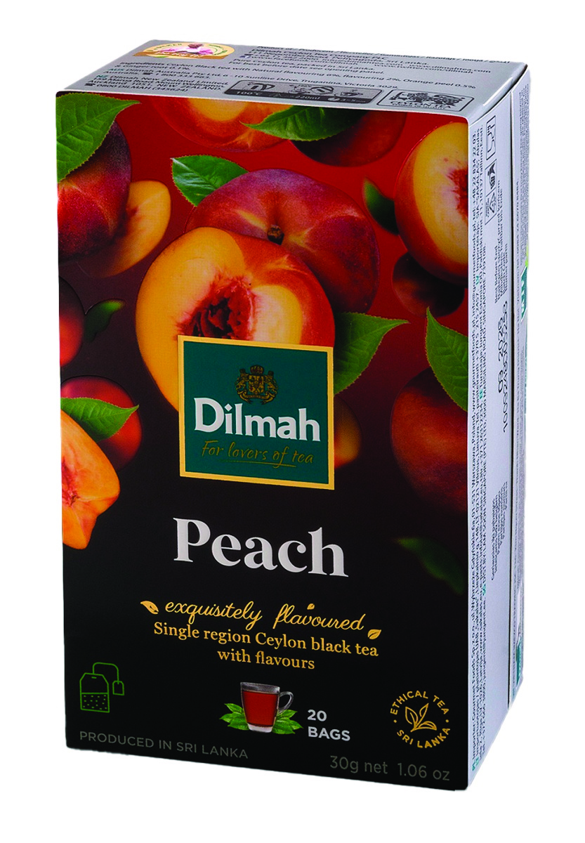 Herbata DILMAH, aromat brzoskiwni, 20 torebek