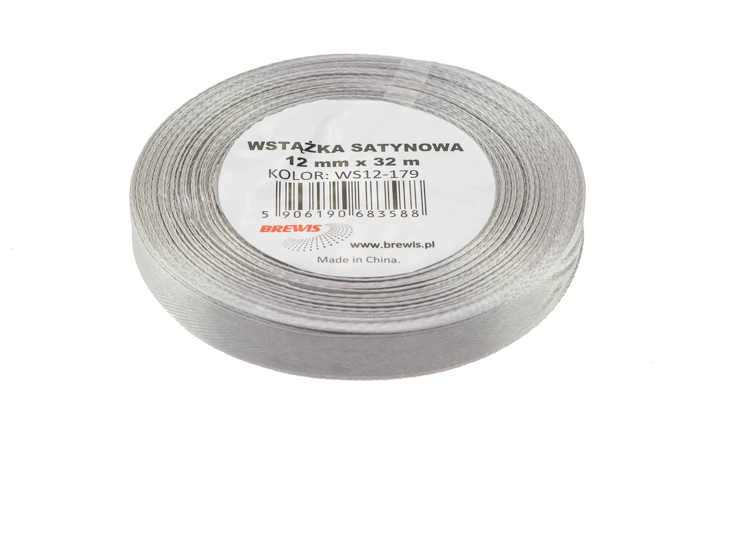 Wstążka Brewis satynowa 12 mm 32 m popielaty | eazbiuro.pl | Zamów taniej!