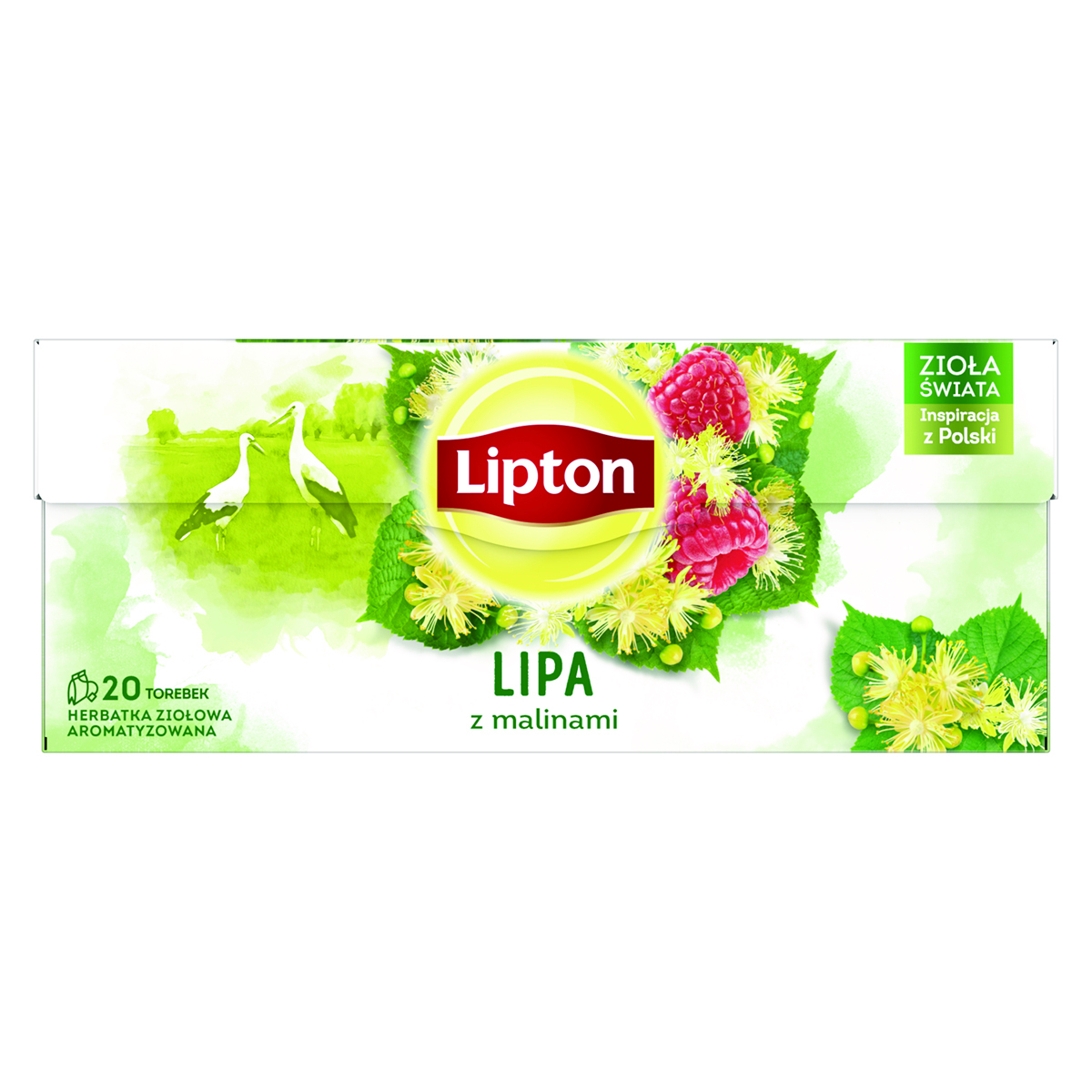 Herbata LIPTON ziołowa, lipa z malinami, 20 torebek