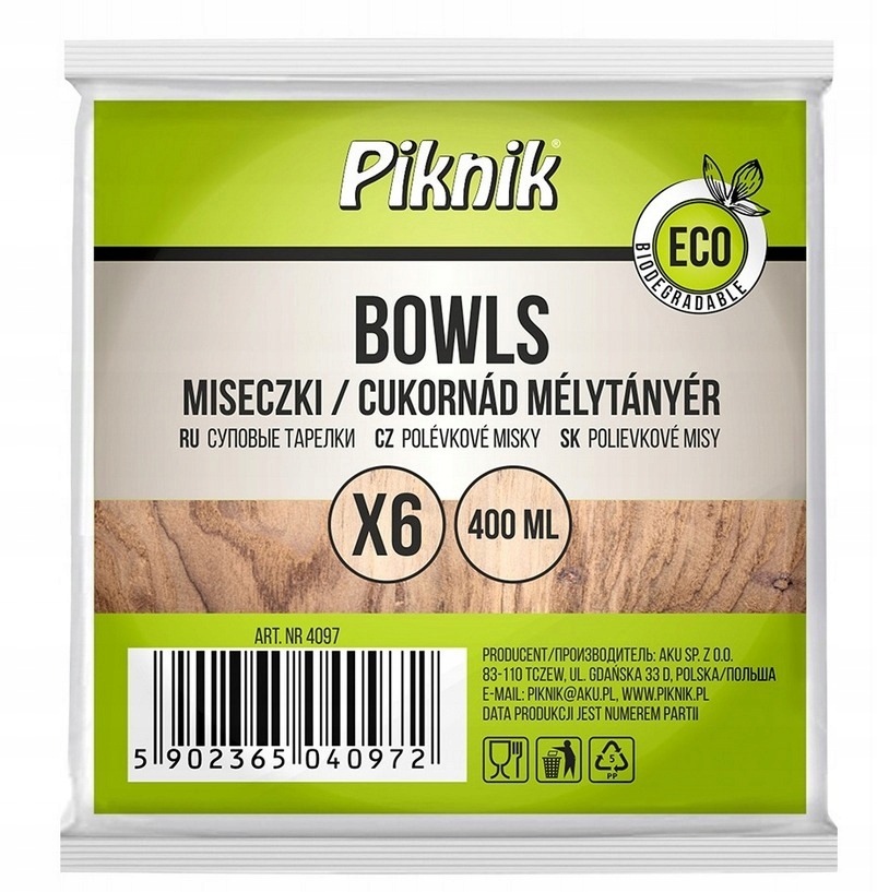 Miseczka na zupę 400ml Piknik 6 szt.