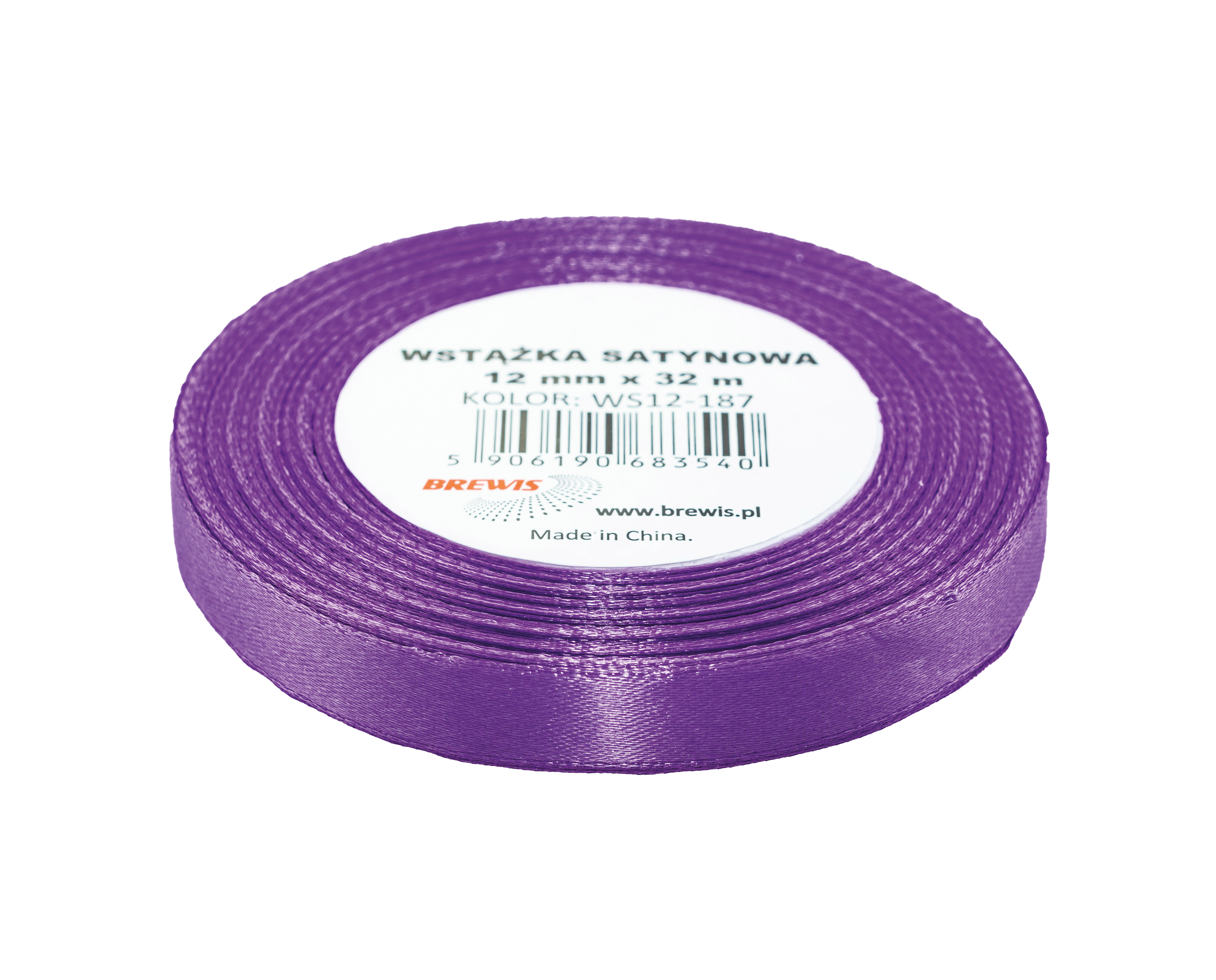 Wstążka Brewis satynowa 12 mm 32 m jasno-fioletowy | eazbiuro.pl | Kliknij i kup!