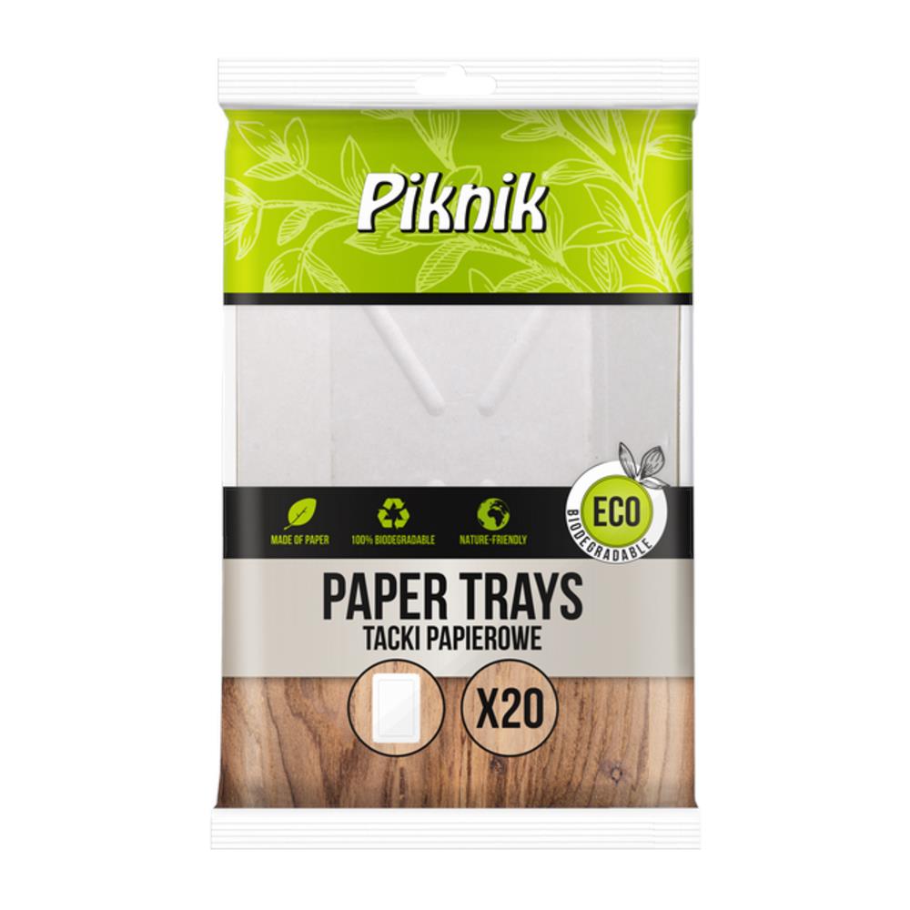 Tacka papierowa prostokątna 14x20 cm Piknik 20 szt.