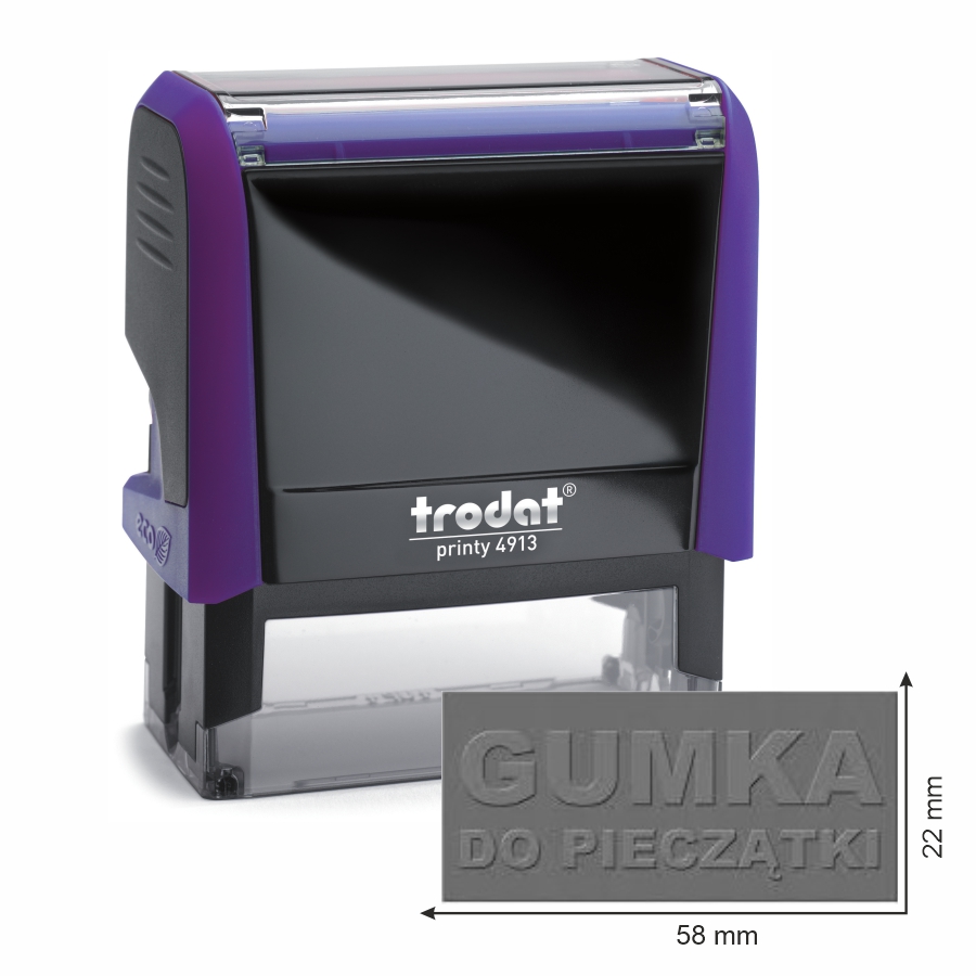 Trodat pieczątka 4913 obudowa fioletowa 58x22 mm + wkładka tuszująca + gumka | eazbiuro.pl | Kup online!