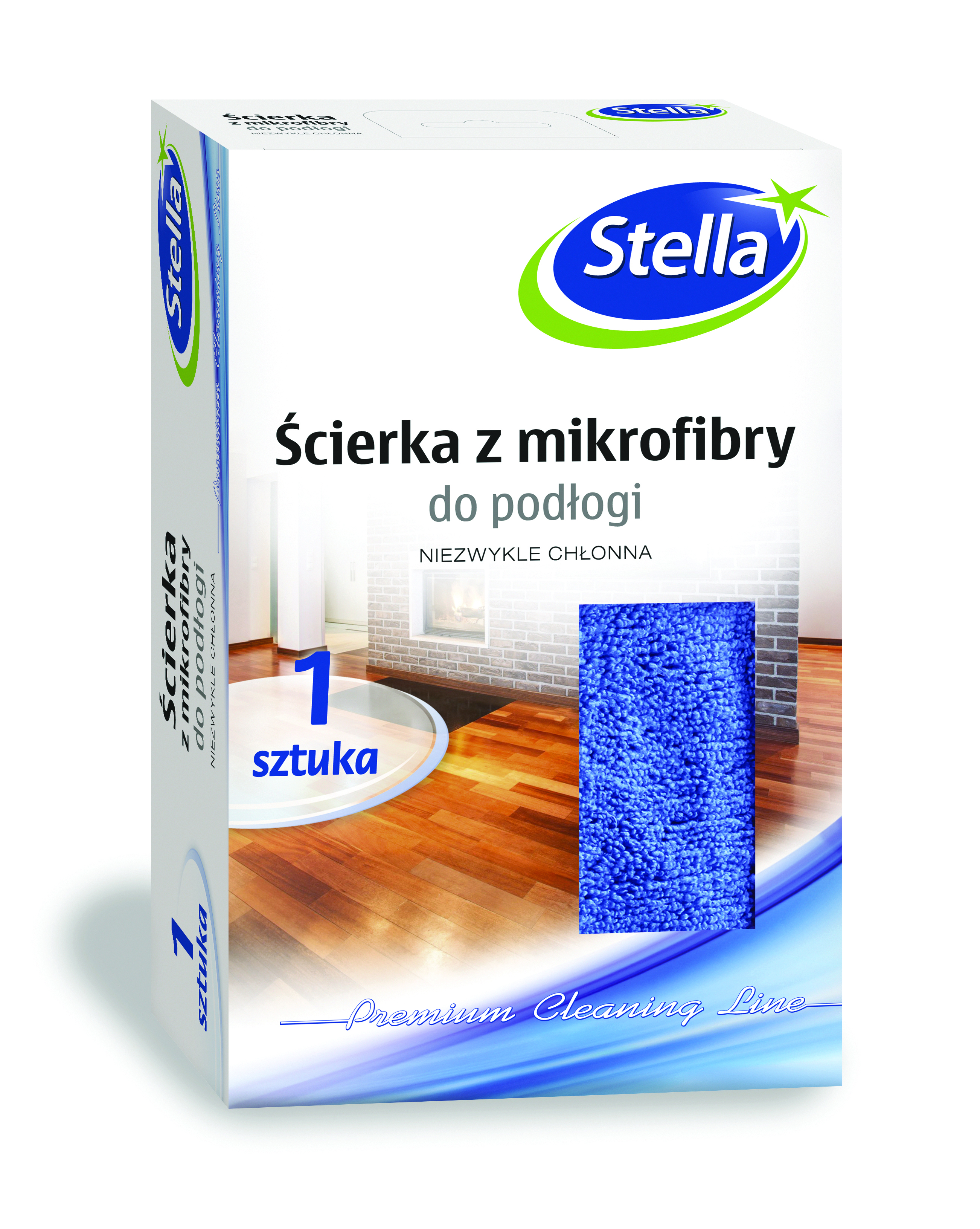 Ścierka z mikrofibry Stella, do podłogi, dwustronna, 1 szt., niebieski Ścierka z mikrofibry Stella, do podłogi, dwustronna, 1 szt., niebieski