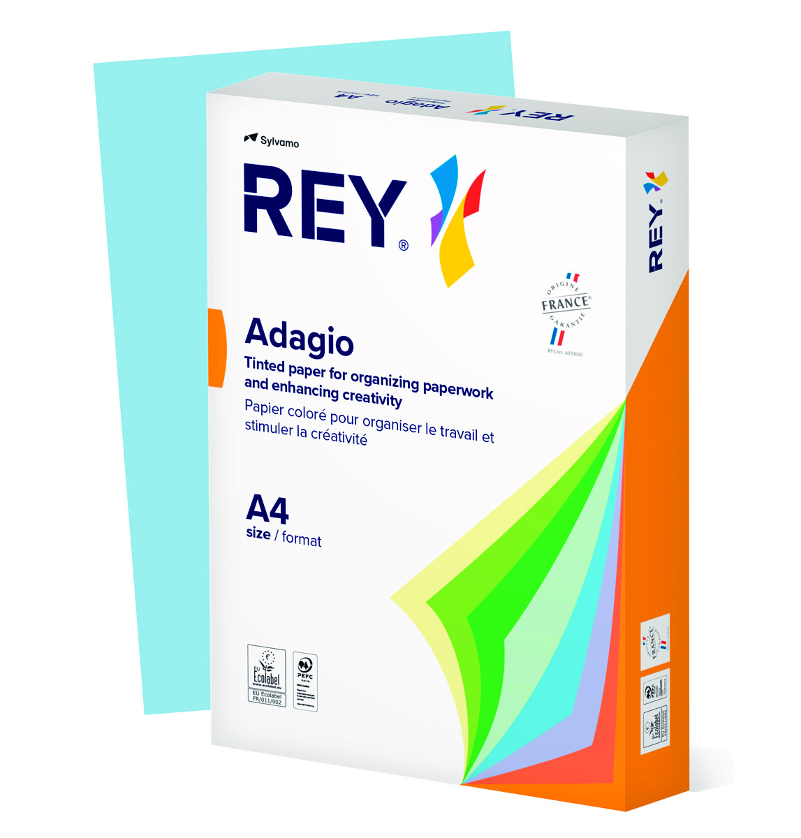 Papier ksero REY ADAGIO, A4, 160gsm, 01 niebieski pastel *RYADA160X469 R100, 250 ark.