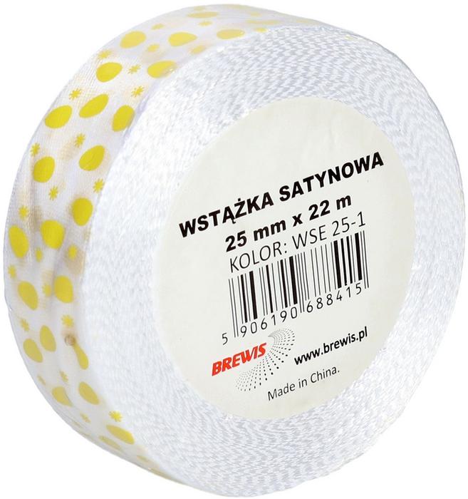 Wstążka satynowa 25 mm x 22 m biała w pisanki | eazbiuro.pl | Kup w sekundę!