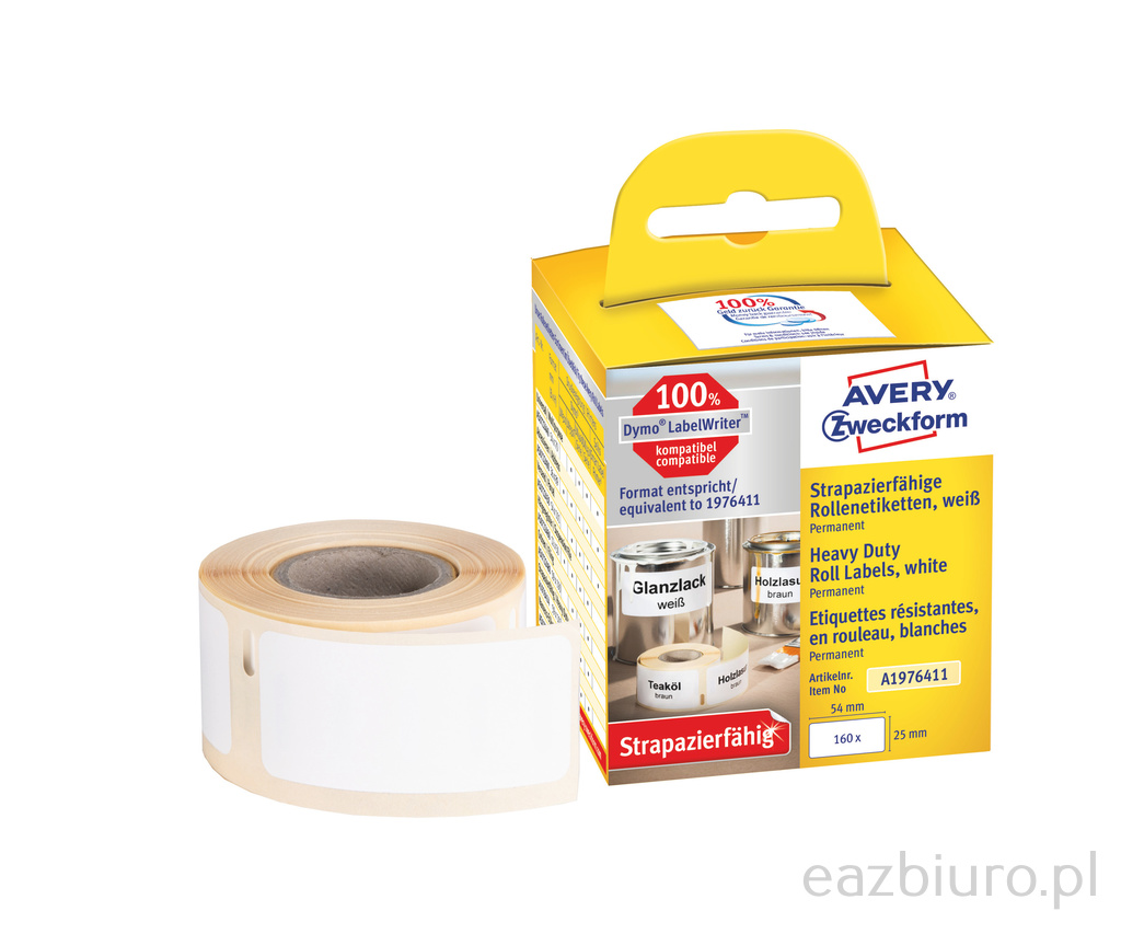 Etykiety heavy duty Avery Zweckform w rolce do drukarek termicznych; 160etyk./1rolka; 25 x | eazbiuro.pl | Kup taniej!