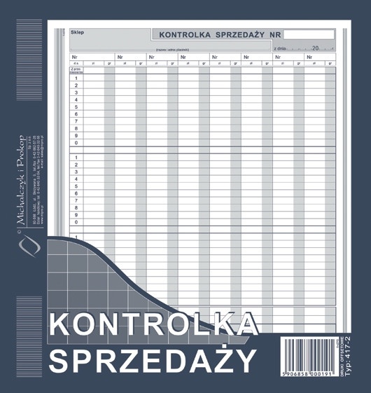 Druk kontrolka sprzedaży 2/3 A4 M&P | eazbiuro.pl | Zamów od ręki!