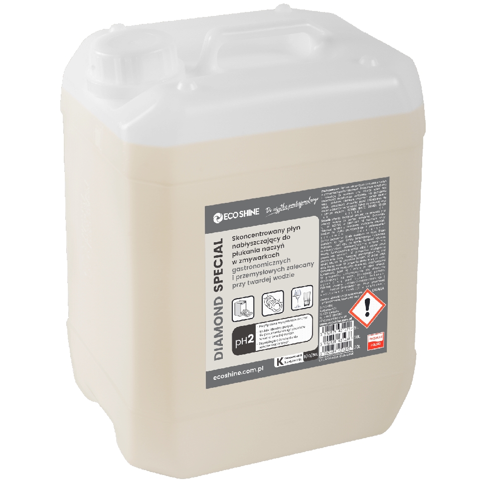 Eco Shine diamond special 10l płyn nabłyszczający do płukania naczyń, zalecany przy twardej wodzie