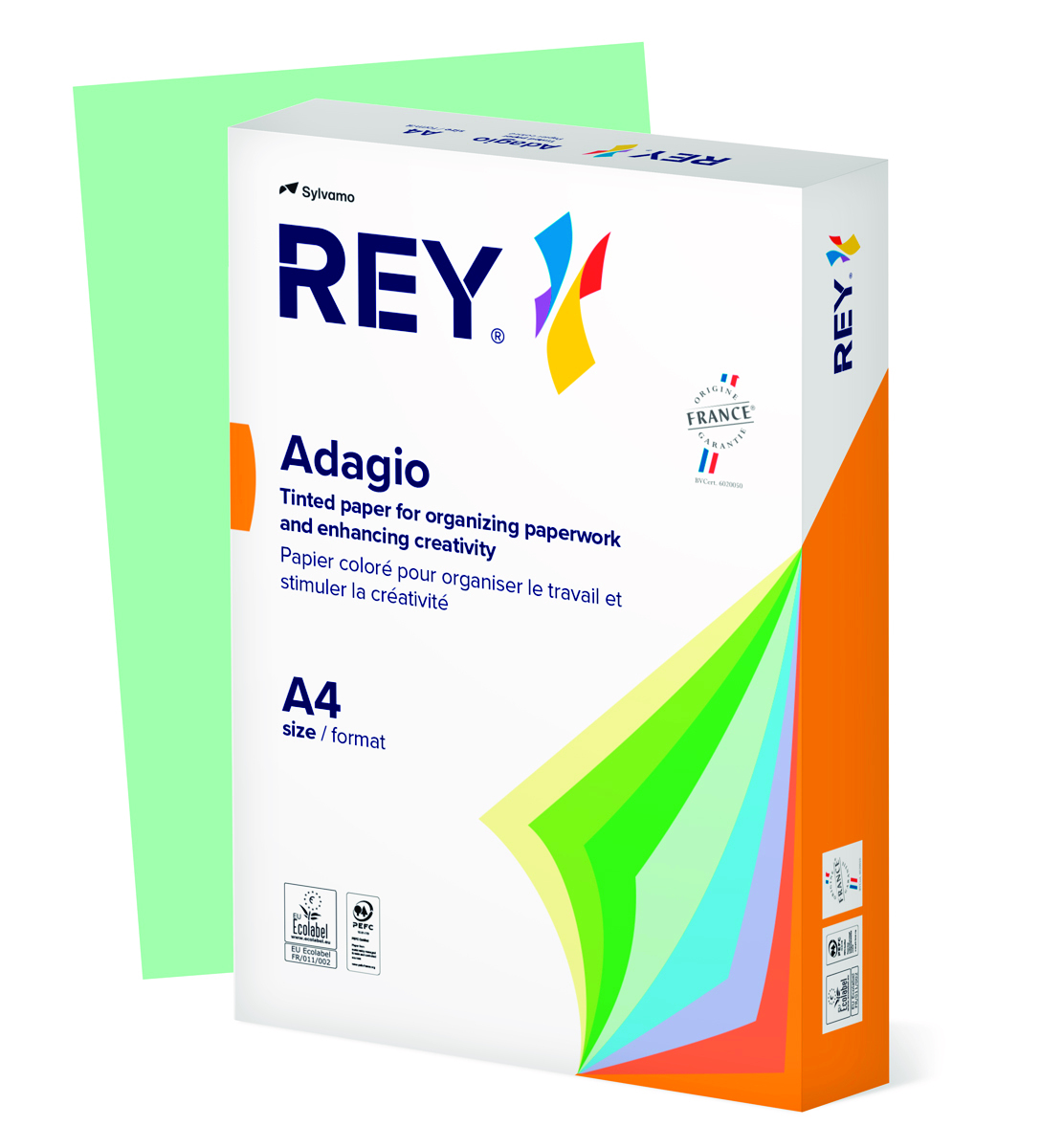 Papier ksero REY ADAGIO, A4, 160gsm, 09 zielony pastel *RYADA160X478 R100, 250 ark. Papier ksero REY ADAGIO, A4, 160gsm, 09 zielony pastel *RYADA160X478 R100, 250 ark.