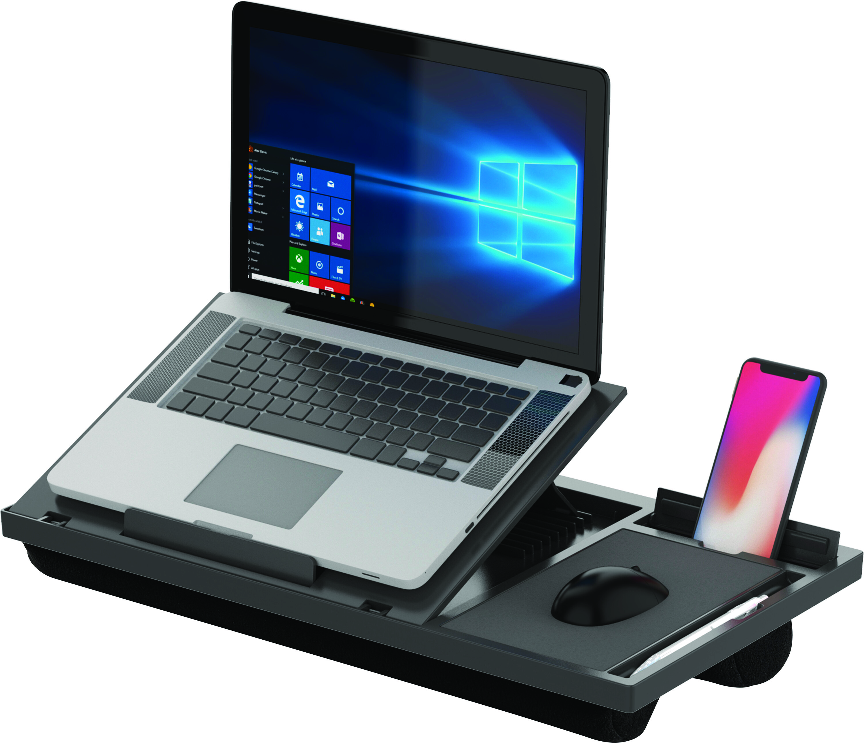 Podstawa pod laptopa z podkładką pod mysz Q-Connect, 51,8 x 28,1 x 5,9 cm, czarna Podstawa pod laptopa z podkładką pod mysz Q-Connect, 51,8 x 28,1 x 5,9 cm, czarna