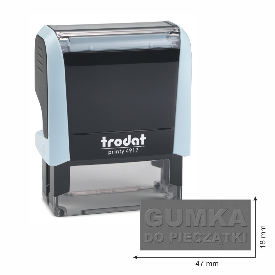 Trodat pieczątka 4912 obudowa pastelowa niebieska 47 x 18 mm + wkładka tuszująca + gumka | eazbiuro.pl | Weź najlepsze!