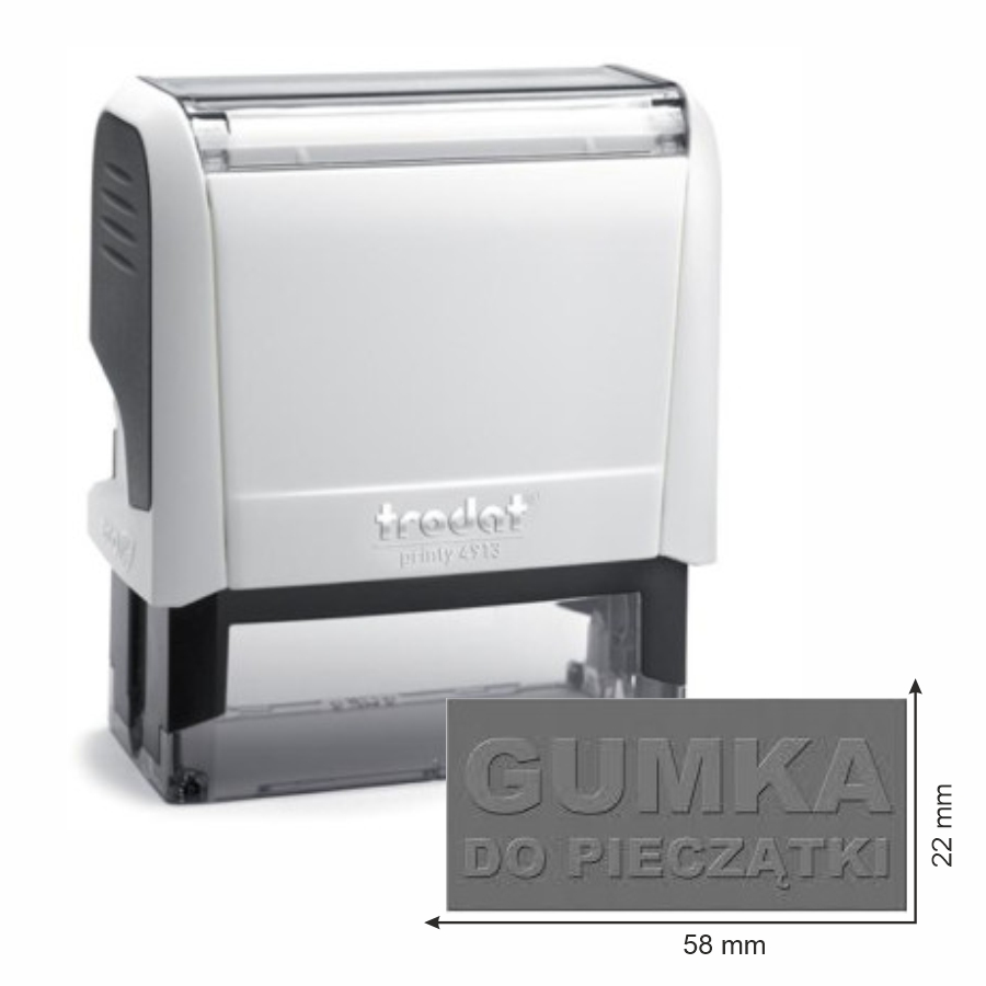 Trodat pieczątka 4913 obudowa biała biała 58x22 mm + wkładka tuszująca + gumka | eazbiuro.pl | Zamów szybko!