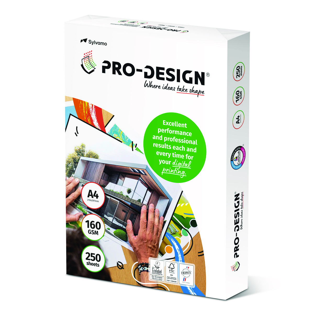 Papier ksero pro-design fsc, satynowany, klasa a++, A4, 168cie, 160gsm, 250 ark.