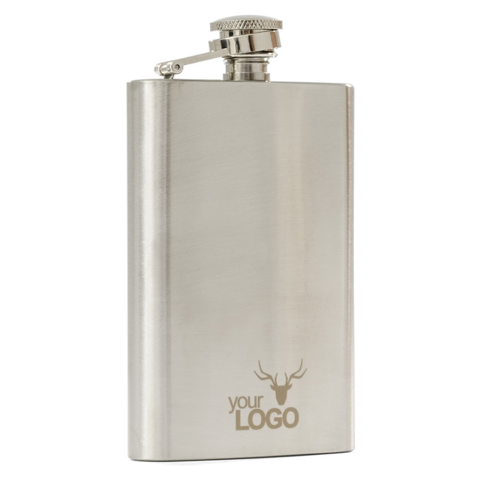 Piersiówka NEVIS srebrna 240 ml z grawerem | eazbiuro.pl | Zamów taniej!